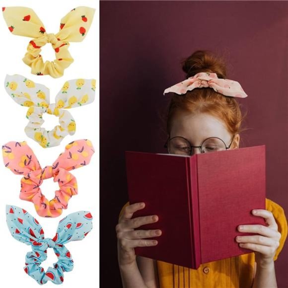 20 Pack Scrunchies Hair Ties for Thick Hair, Cute Hair Scrunchies with Ribbon - Picture 5 of 6